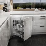Hệ góc liên hoàn ray trượt inox 304 lắp đặt tủ bếp góc L chất lượng cao