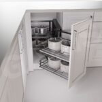 Hệ góc liên hoàn nan oval titan phụ kiện ray trượt cửa lùa tủ bếp cao cấp