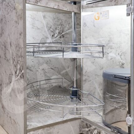 Mâm xoay góc mở 1/2 inox 304 GARIS GSC18 chi tiết nan tròn mạ chrome