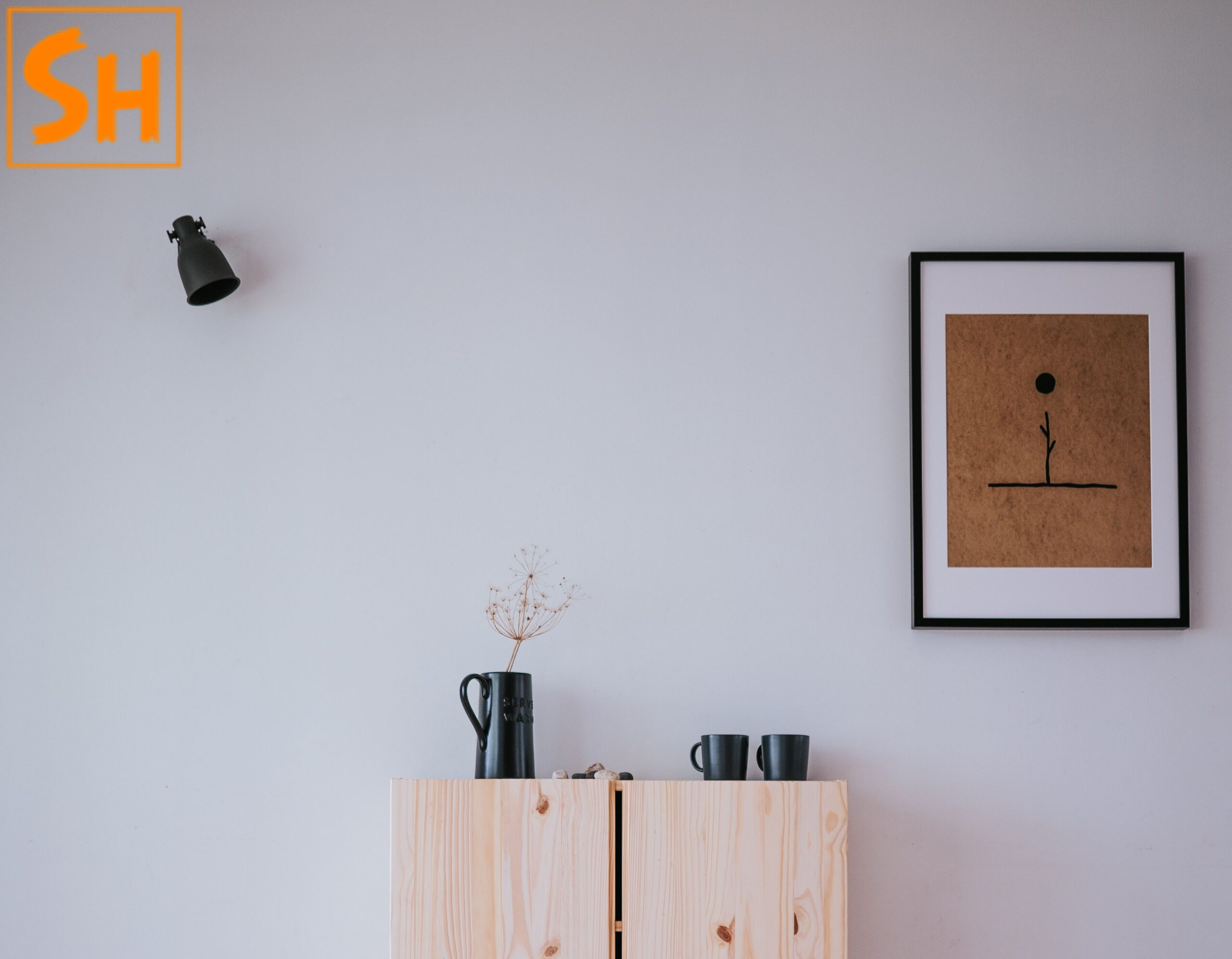 Phong cách Japandi nội thất – vật liệu tự nhiên tủ gỗ hoa trắng màu sắc trung tính ấm áp