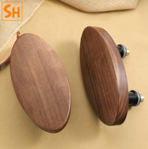 Tay nắm cửa kính showroom màu gỗ Walnut JY9102 5