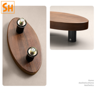 Tay nắm cửa kính showroom màu gỗ Walnut JY9102 6