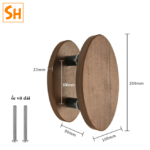Tay nắm cửa kính showroom màu gỗ Walnut JY9102 – ảnh 3