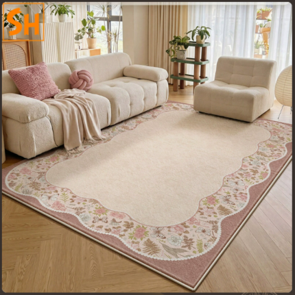 Thảm hoạ tiết viền hoa lá Style Hàn Quốc LN2811