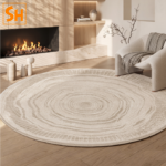 Thảm tròn họa tiết phong cách Wabi-Sabi LN9417
