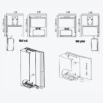 Bản vẽ kỹ thuật tủ đồ khô GARIS GSB260 kích thước lắp đặt tủ 600mm