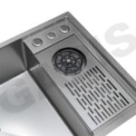 Bồn rửa bát 1 hố GARIS MST1182 máy rửa cốc chén không dùng điện tích hợp