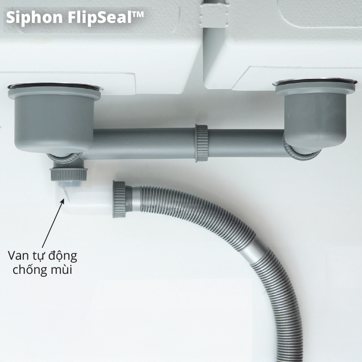 Bộ siphon Z1 kèm theo bồn rửa bát 2 hố cân GARIS GST2382 cao cấp