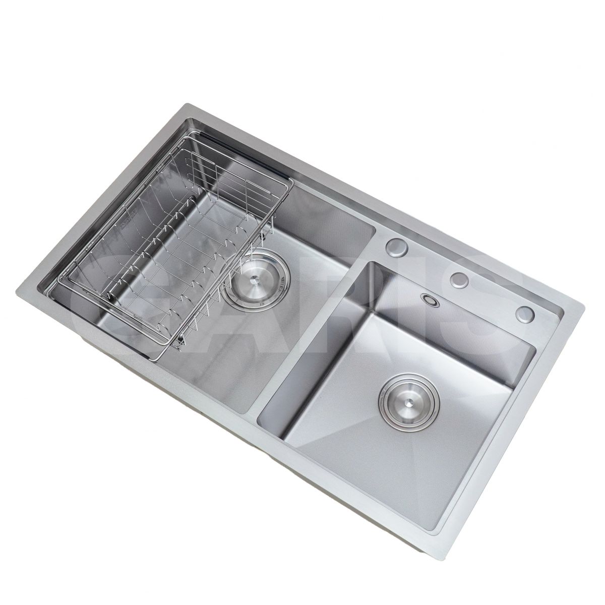 Bề mặt LinenShield-X Ultra Defense chậu rửa bát 2 hố lệch GARIS GST2282 chống trầy