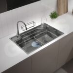 Bồn rửa chén 1 hố to phủ nano màu titan GARIS GST1178 inox 304 D780mm