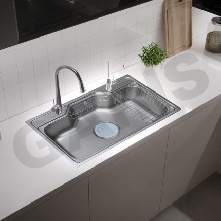 Chậu rửa bát 1 hố to kiểu nhật GARIS GST1180 inox 304 vân LinenShield-X Ultra Defense