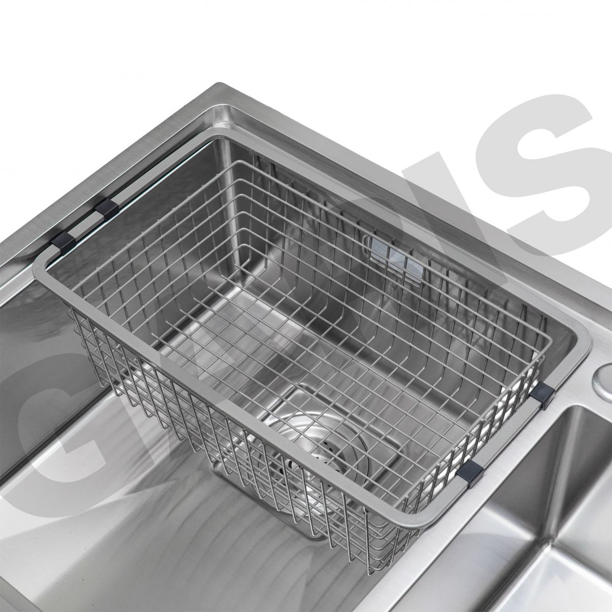Chậu rửa bát 2 hố lệch GARIS MS22.96 máy rửa cốc chén tích hợp không dùng điện