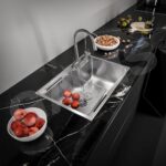 Chậu rửa chén 1 hố nhỏ GARIS GST1158 inox 304 bề mặt xước mờ D580mm