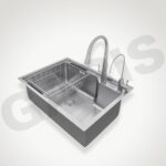 Chi tiết bề mặt xước mờ inox 304 chậu rửa chén 1 hố nhỏ GARIS GST1158