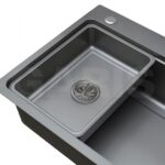 Lắp đặt thực tế chậu rửa inox 1 hố to tích hợp hố phụ rời GARIS GST1175 trong bếp hiện đại