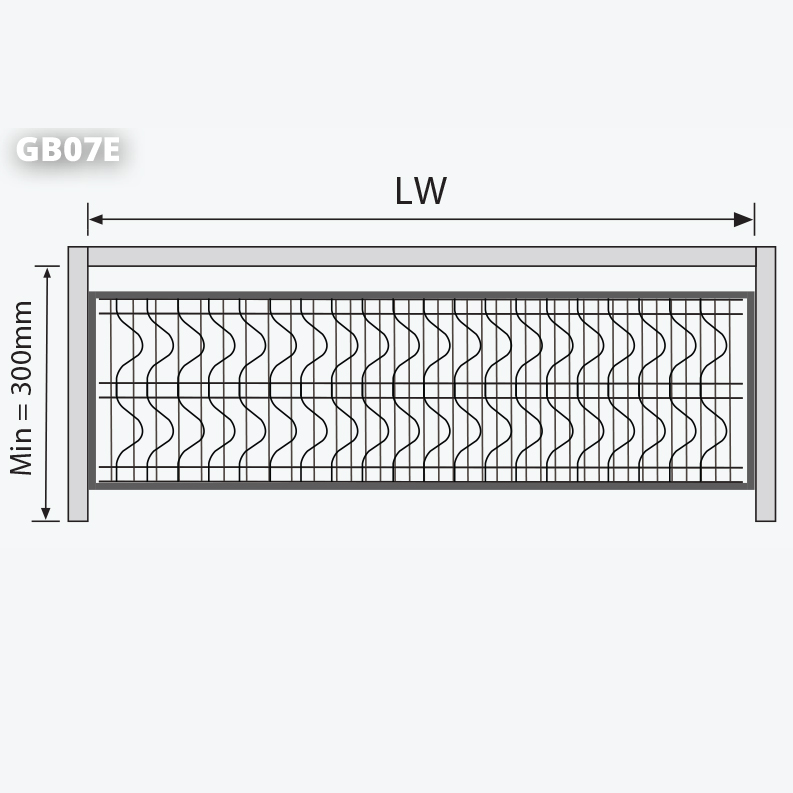 Bản vẽ kỹ thuật giá bát đĩa cố định 3 tầng GARIS GBE7 thông số kích thước