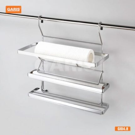 Giá để cuộn giấy inox 304 mạ chrome 5 lớp GARIS GI04.8 kích thước R330×S135×C365mm