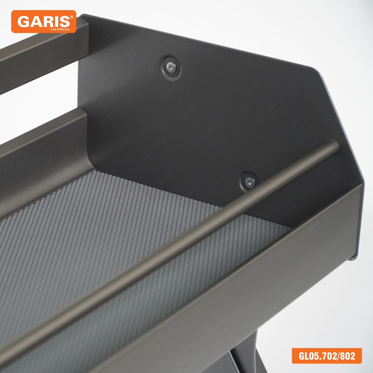 Chi tiết khay nhôm Fluorocarbon GARIS GL05 khay dưới rời màu Titan