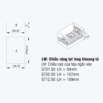 Bản vẽ kỹ thuật ray hộp GARIS GTG125 kích thước chi tiết 500mm