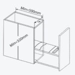 Bản vẽ kỹ thuật kích thước thùng đựng gạo 10kg GARIS GRP530 R264 S490 C240mm
