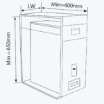 Bản vẽ kỹ thuật kích thước thùng đựng gạo 15kg mặt gương GARIS GRM630 R300 S400 C650mm
