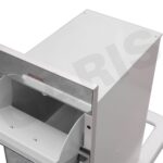 Chi tiết viền nhôm vát cạnh thùng đựng gạo 15kg mặt gương GARIS MR06.30M