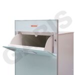 Khay lấy gạo thông số in chìm thùng đựng gạo 15kg mặt kính trắng xanh GARIS MRW630