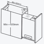 Bản vẽ kỹ thuật kích thước thùng đựng gạo 15kg nhựa ABS GARIS GRP120 R165 S460 C560mm