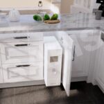 Thùng đựng gạo 15kg nhựa ABS GARIS GRP225 góc nghiêng mặt cánh trắng sữa