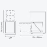 Bản vẽ kỹ thuật thùng rác đôi trong tủ GARIS GW314 kích thước lắp đặt chi tiết