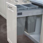 Thùng rác đôi trong tủ nhựa ABS GARIS GWP74 36L ghi xám cánh kéo ray hộp giảm chấn