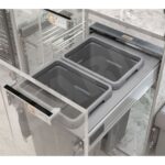 Thùng rác đôi trong tủ GARIS GWP74 36L lắp đặt trong tủ bếp dưới cánh kéo