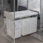 Thùng rác đôi trong tủ nhựa ABS GARIS GWW63 trắng lắp đặt thực tế tủ bếp