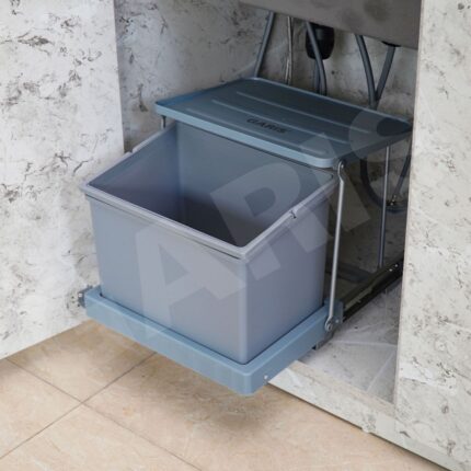 Chi tiết thùng rác đơn trong tủ GARIS GW316 nhựa PP khung thép sơn tĩnh điện màu xám