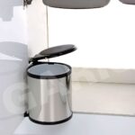 Thùng rác gắn cánh tủ inox GARIS GW05.07 7L vỏ inox bóng lõi nhựa ABS cánh mở tủ 400mm