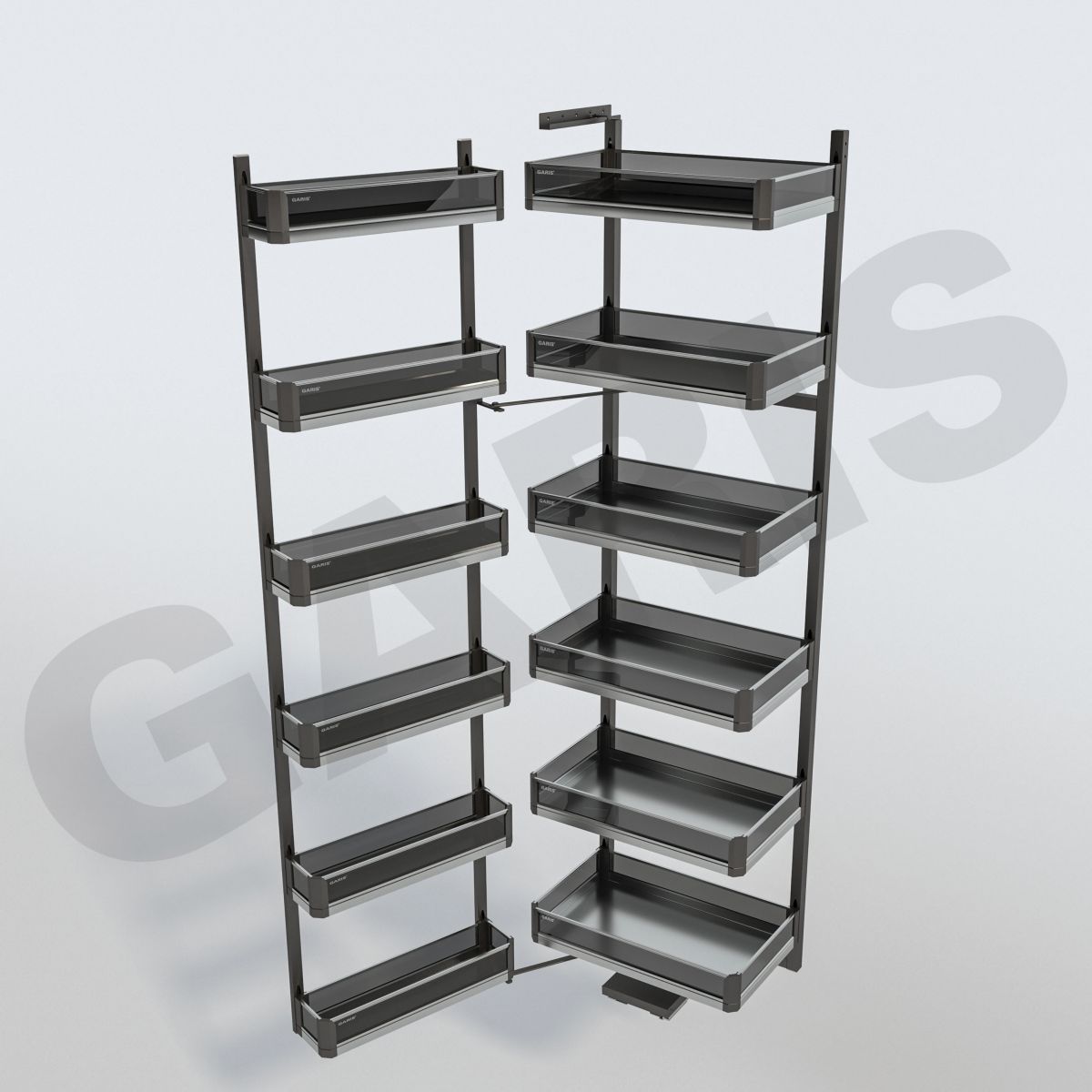 Chi tiết vách kính trắng bo viền nhôm tủ đồ khô GARIS GSA660