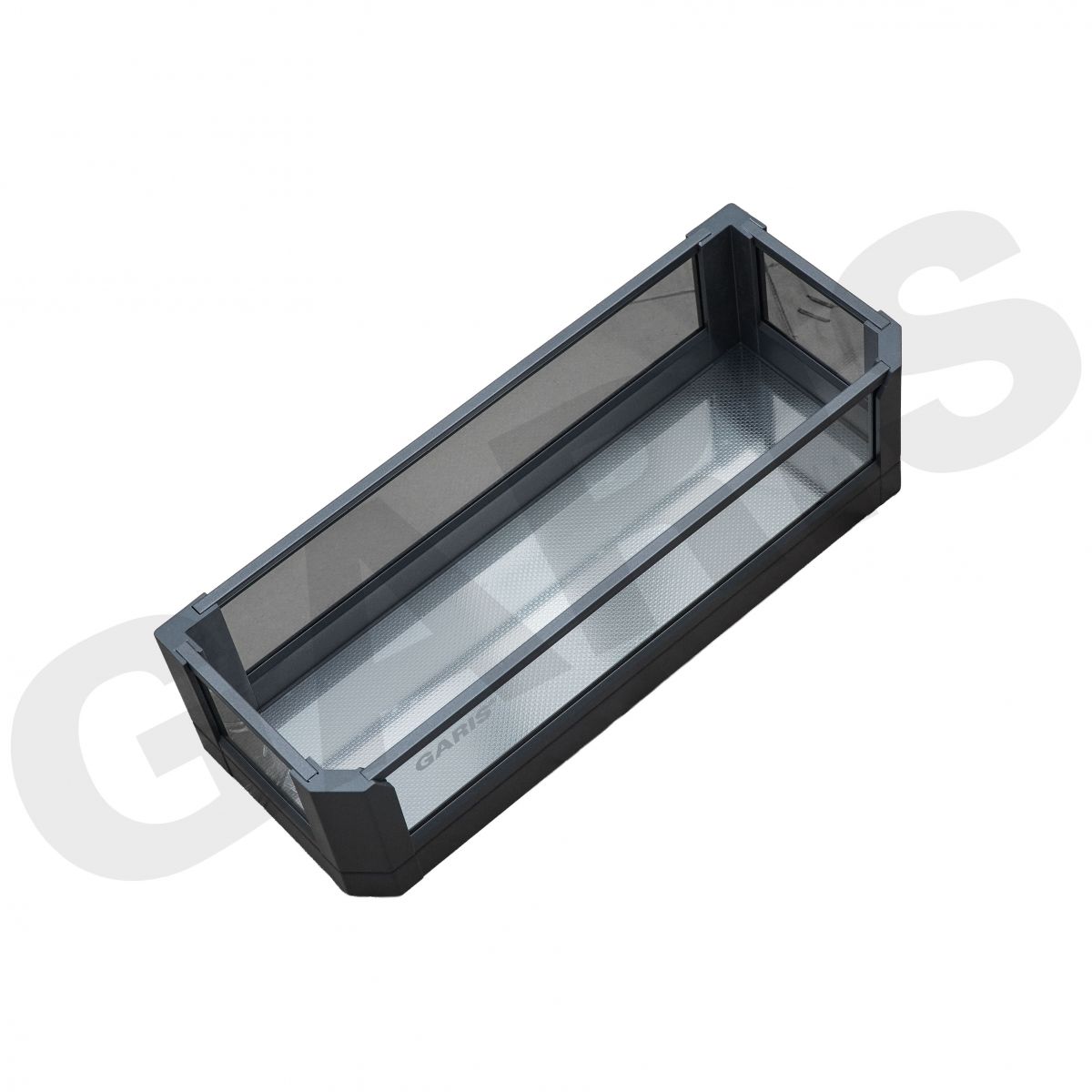 Chi tiết lắp đặt ray âm tủ đồ khô rổ nhôm vách kính tối GARIS GSD645