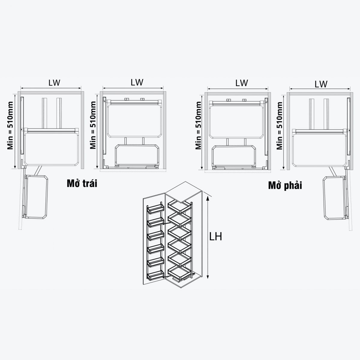 Bản vẽ kỹ thuật tủ đồ khô 6 tầng GARIS GSD660 khoang 600mm kích thước lọt lòng