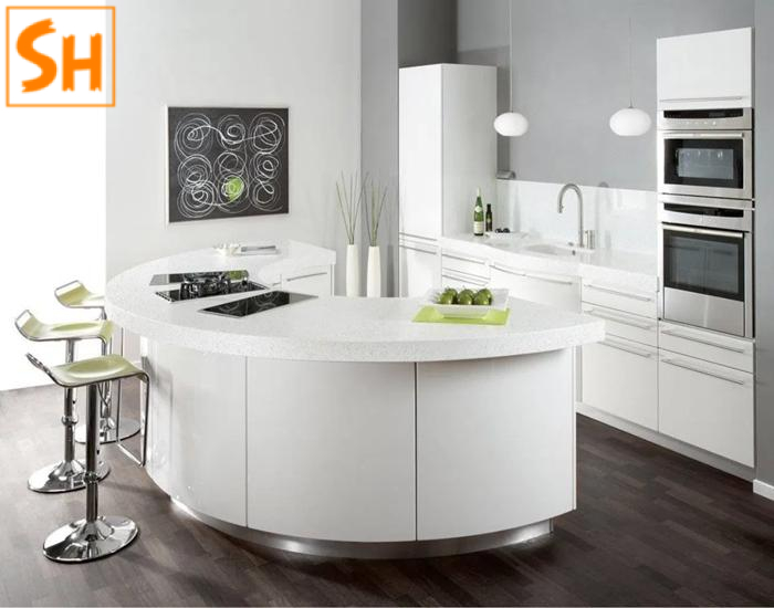 bếp đảo hình tròn – thiết kế bếp mở với đảo bếp hình tròn 2026