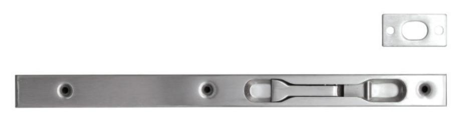 Chốt âm cửa gỗ inox 304 IMUNDEX 709.17.300 bề mặt mờ 19x300mm cửa 2 cánh
