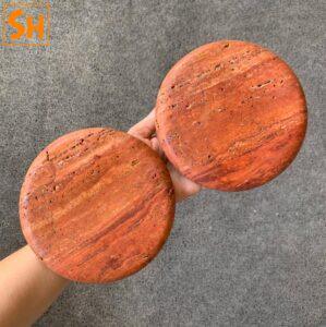 Tay nắm cửa kính bằng đá travertine đỏ tự nhiên GD3108 15