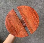 Tay nắm cửa kính bằng đá travertine đỏ tự nhiên GD3108 – ảnh 2