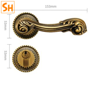 Khóa cửa đôi và đơn cổ điển kiểu Pháp YF3971 8