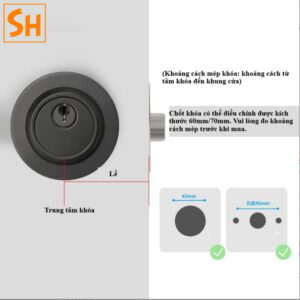 Khóa cửa phòng không tay gạt hiện đại YA4108 7