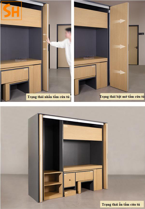 Phụ kiện cửa trượt xếp giấu cánh 3 cánh BTS-YG304 5