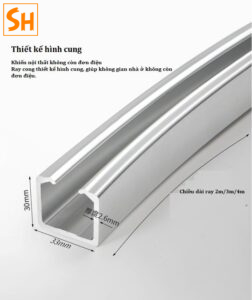 Phụ kiện ray trượt cửa lùa cong uốn lượn độc đáo YG280 6