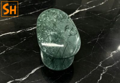 Tay nắm cửa kính bán nguyệt oval bằng đá cẩm thạch GD668 6