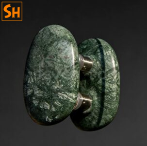 Tay nắm cửa kính bán nguyệt oval bằng đá cẩm thạch GD668 1