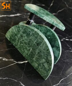 Tay nắm cửa kính bán nguyệt oval bằng đá cẩm thạch GD668 4