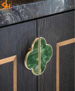 Tay nắm tủ ngăn kéo cỏ bốn lá họa tiết cổ điển Trung Hoa YJ5697 11